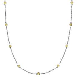 Fancy Yellow Canary Station Necklace 14k White Gold (0.50ct)