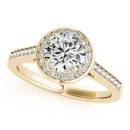 CERTIFIED 18K YELLOW GOLD 1.18 CTW J-K/VS-SI1 DIAMOND HALO ENGAGEMENT RING