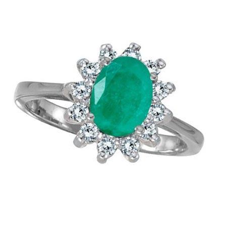 Lady Diana Oval Emerald and Diamond Ring 14k | Proxibid