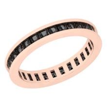 1.50 Ctw i2/i3 Treated Fancy Black Diamond 14K Rose Gold Eternity Band Ring