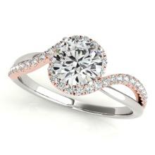 CERTIFIED TWO TONE GOLD 1.43 CTW J-K/VS-SI1 DIAMOND HALO ENGAGEMENT RING
