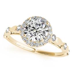 CERTIFIED 18K YELLOW GOLD 1.56 CTW J-K/VS-SI1 DIAMOND HALO ENGAGEMENT RING