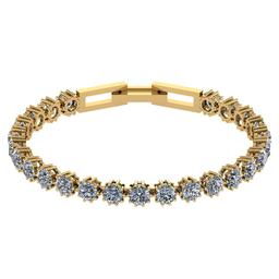 12.50 Ctw SI2/I1 Diamond Ladies Fashion 18K Yellow Gold Tennis Bracelet