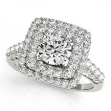 CERTIFIED PLATINUM 2.14 CTW J-K/VS-SI1 DIAMOND HALO ENGAGEMENT RING