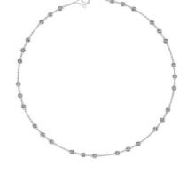 0.90 Ctw SI2/I1 Diamond 14K White Gold Station Necklace