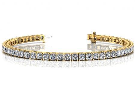 CERTIFIED 14K YELLOW GOLD 11 CTW G-H SI2/I1 CLASSIC FOUR PRONG DIAMOND TENNIS BRACELET MADE IN USA