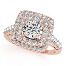 CERTIFIED 18K ROSE GOLD 2.14 CTW J-K/VS-SI1 DIAMOND HALO ENGAGEMENT RING