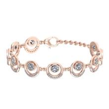 5.72 Ctw VS/SI1 Diamond Style Bezel&Prong Set 14K Rose Gold Tennis Bracelet