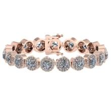 Certified 6.17 Ctw Diamond VS/SI1 Bracelet 14K Rose Gold Made In USA