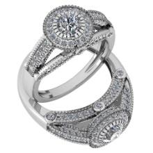 Certified 1.24 Ctw Diamond VS/SI1 Engagement 10K White Gold Ring