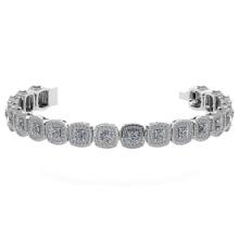 Certified 3.60 Ctw Diamond VS/SI1 Bracelet 14K White Gold Made In USA