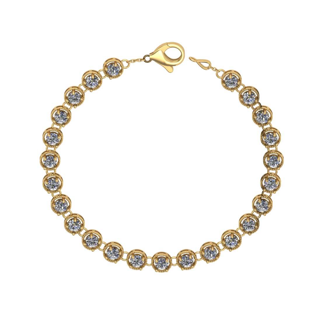 6.00 Ctw SI2/I1 Diamond Ladies Fashion 18K Yellow Gold Tennis Bracelet