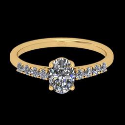 0.98 Ctw VS/SI1 Diamond 14K Yellow Gold Vintage Style Ring