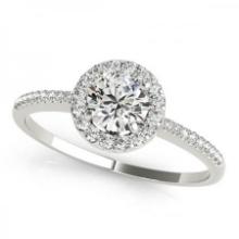 CERTIFIED PLATINUM 1.10 CTW J-K/VS-SI1 DIAMOND HALO ENGAGEMENT RING