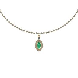 Certified 5.23 Ctw Emerald And Diamond SI2/I1 14K Yellow Gold Pendant Necklace