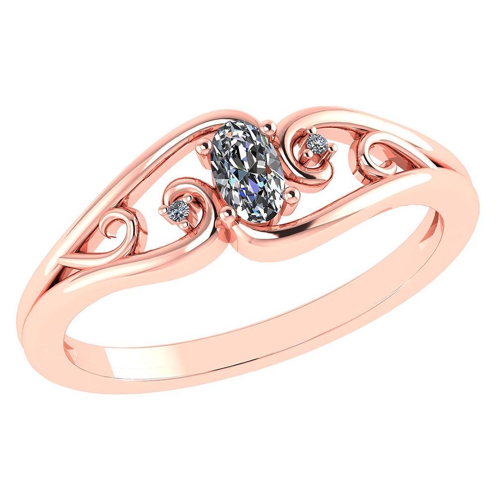 0.22 Ctw Diamond 14k Rose Gold Simple Ring