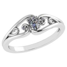 0.22 Ctw Diamond 14k White Gold Simple Ring