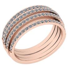 Certified 0.70 Ctw Diamond VS2/SI1 Engagement 14K Rose Gold Band Ring