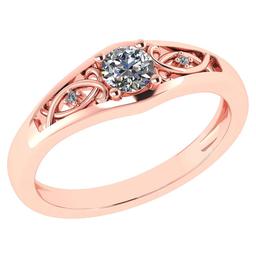 0.37 Ctw Diamond 14k Rose Gold Halo Ring VS/SI1