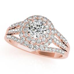 CERTIFIED 18K ROSE GOLD 1.61 CTW J-K/VS-SI1 DIAMOND HALO ENGAGEMENT RING