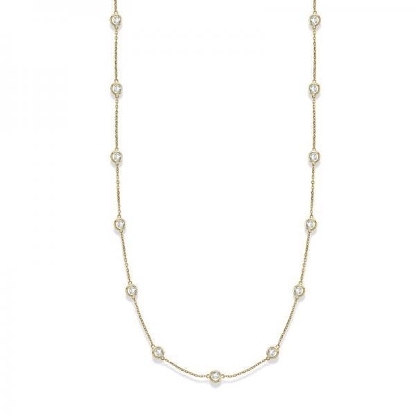 36 inch Station Station Necklace 14k Yellow Gold 3.00ctw