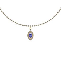 Certified 5.23 Ctw Tanzanite And Diamond SI2/I1 14K Yellow Gold Pendant Necklace