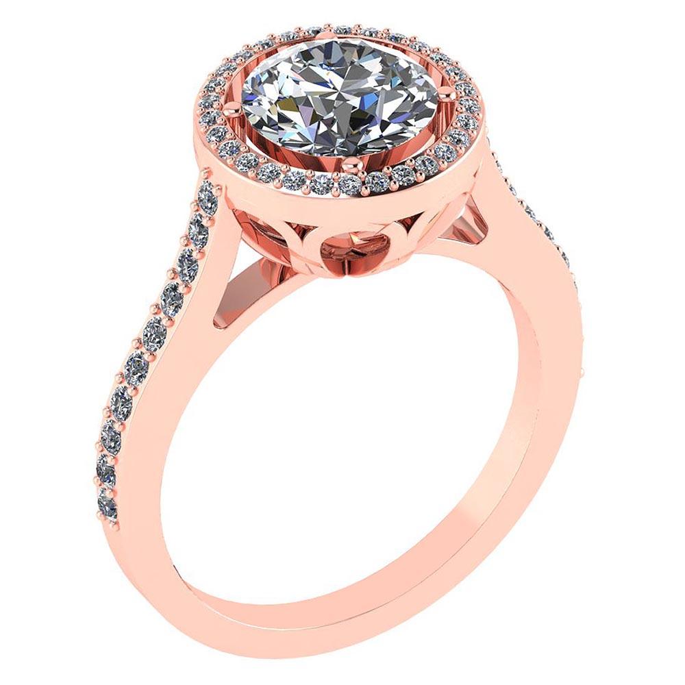 2.23 Ctw Diamond 14k Rose Gold Halo Ring VS/SI1