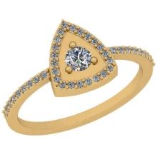 0.30 Ctw VS/SI1 Diamond 14K Yellow Gold Vintage Style Ring