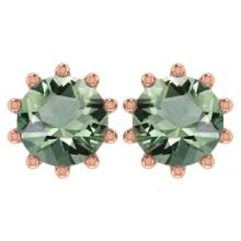 2.00 Ctw SI2/I1 Green Amethyst 14K Rose Gold Stud Earring