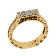 0.36 Ctw SI2/I1Diamond 14K Yellow Gold Mens Engagement Ring