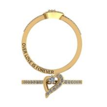Certified 0.15 Ctw Diamond SI1/SI2 Valentine Collection Free Engraved Band Ring 14K Gold