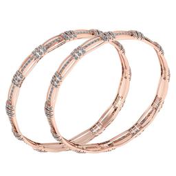 Certified 5.71 Ctw Diamond VS/SI1 Bangles 18K Rose Gold Made In USA