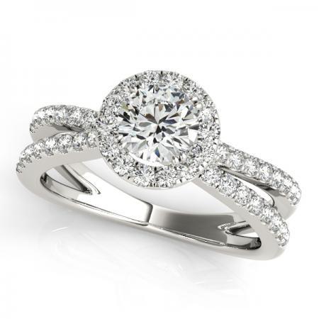 CERTIFIED PLATINUM 1.15 CTW J-K/VS-SI1 DIAMOND HALO ENGAGEMENT RING