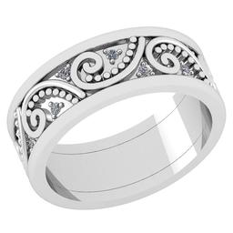 Certified 0.12 Ctw Diamond VS/SI1 14K White Gold Band Ring Made In USA