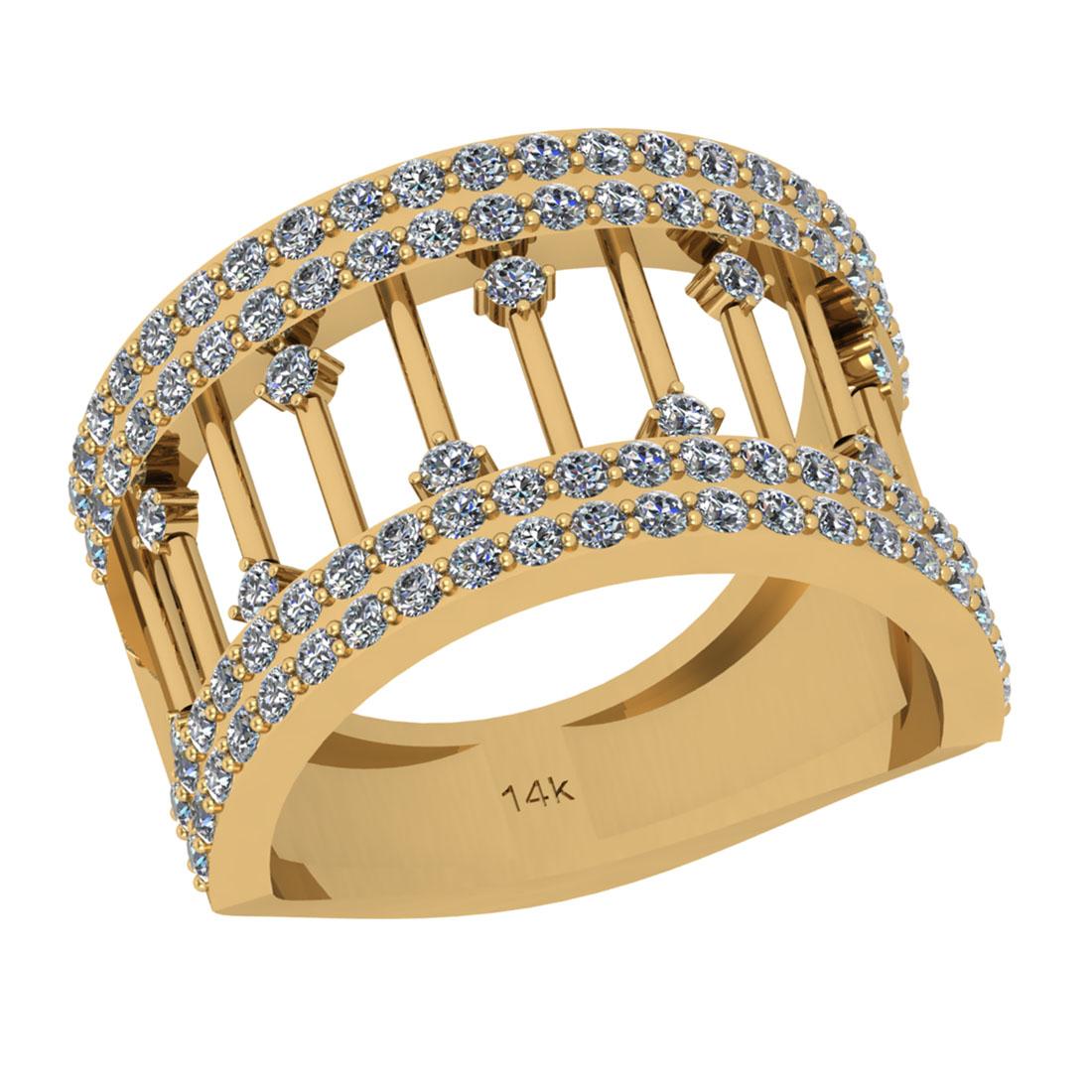 1.16 Ctw SI2/I1 Diamond 14K Yellow Gold Bridal Wedding Band Ring