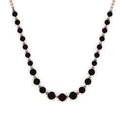 1.21 Ctw i2/i3 Treated Fancy Black Diamond 14K Rose Gold Necklace