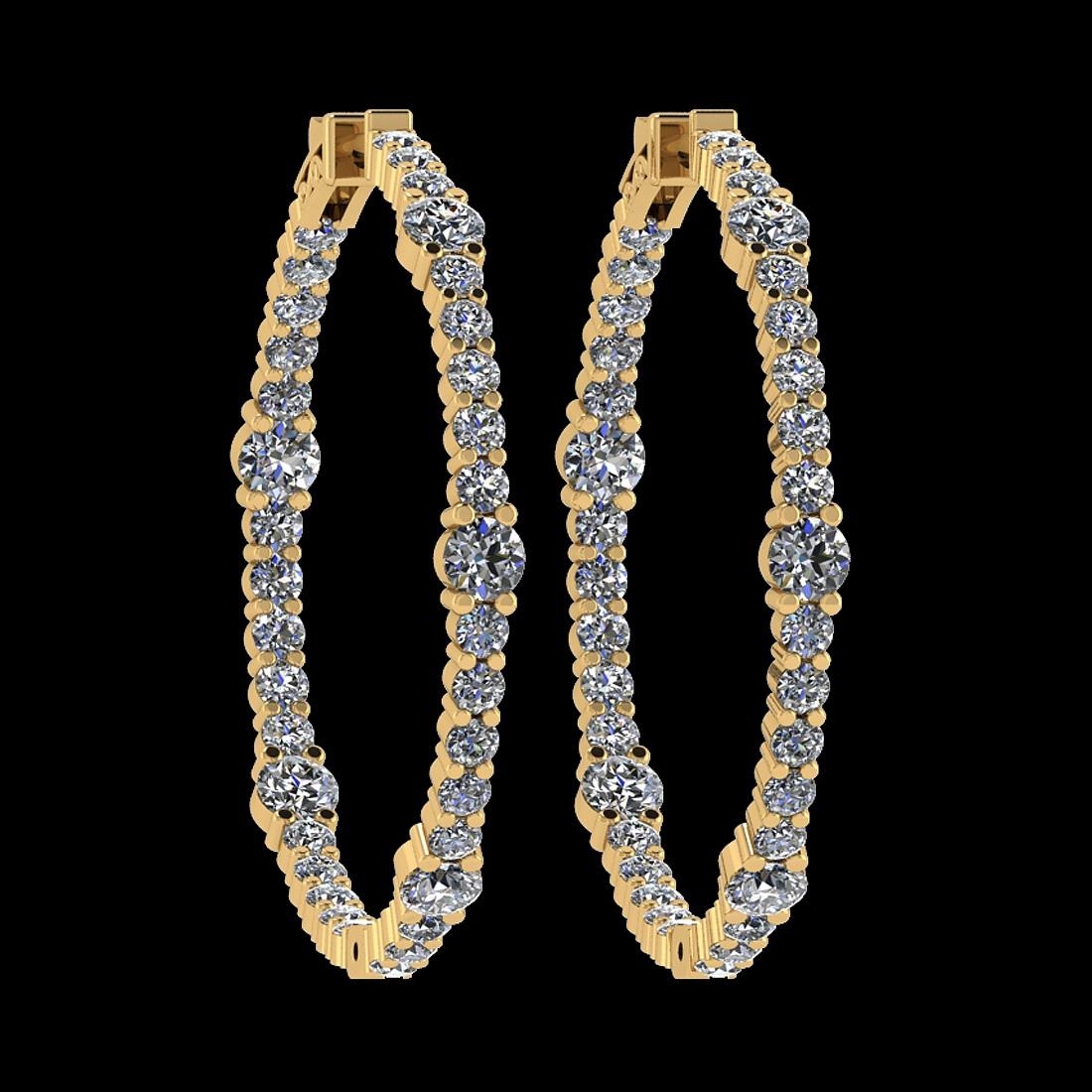 2.08 Ctw i2/i3 Diamond 14K Yellow Gold Hoop Earrings