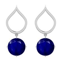 2.00 Ctw Blue Sapphire 14K Yellow Gold Earrings