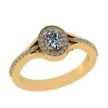 0.65 Ctw SI2/I1 Diamond 14K Yellow Gold Engagement Ring