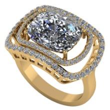 VS/SI1 Certified 2.10 CTW Round and Cut Diamond 14K Yellow Gold Ring