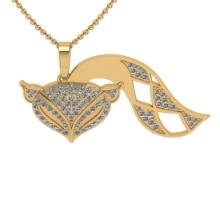 1.93 Ctw SI2/I1 Diamond 14K Yellow Gold Fox Necklace