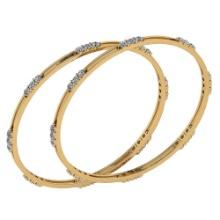 Certified 4.80 Ctw Diamond VS/SI1 Bangles 14K Yellow Gold Made In USA