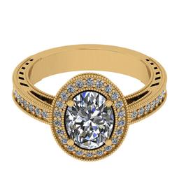 2.40 Ctw VS/SI1 Diamond 14K Yellow Gold Engagement Halo Ring