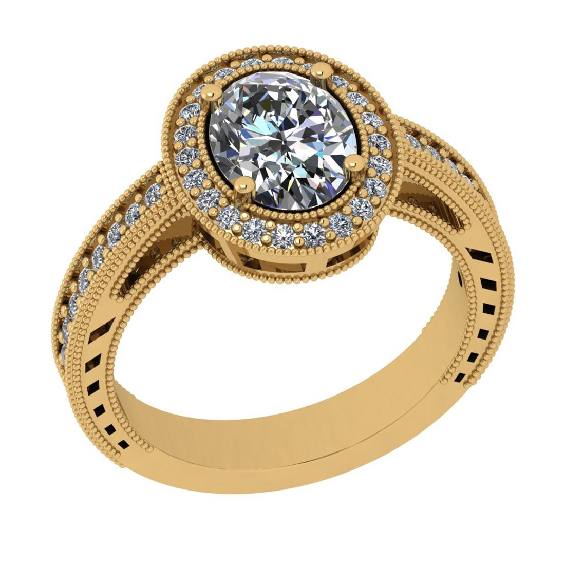 2.40 Ctw VS/SI1 Diamond 14K Yellow Gold Engagement Halo Ring