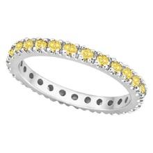 Fancy Yellow Canary Diamond Eternity Ring Band platinum 0.51ctw