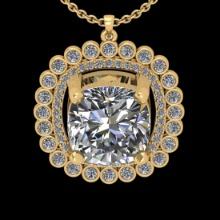 3.01 Ctw SI2/I1 Diamond 18K Yellow Gold Pendant Necklace