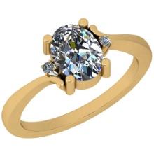 1.05 Ctw VS/SI1 Diamond 14K Yellow Gold Vintage Style Engagement Ring
