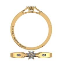 Certified 0.11 Ctw Diamond SI1/SI2 Valentine Collection Free Engraved Ring 14K Gold