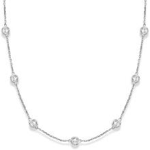 Station Bezel-Set Necklace 14k White Gold 3.00ctw