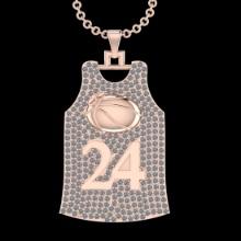 2.74 Ctw SI2/I1 Diamond 14K Rose Gold football theme pendant necklace